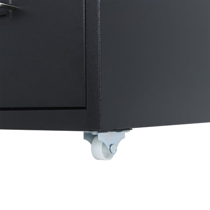 Office Rolling File Cabinet with 6 Drawers Shelf and Wheels, Black
