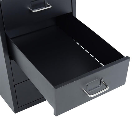 Office Rolling File Cabinet with 6 Drawers Shelf and Wheels, Black