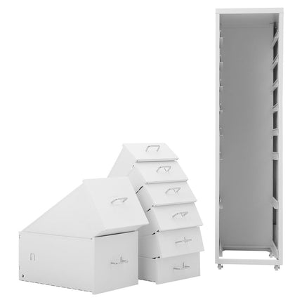 Office Rolling File Cabinet with 8 Drawers Shelf and Wheels, White