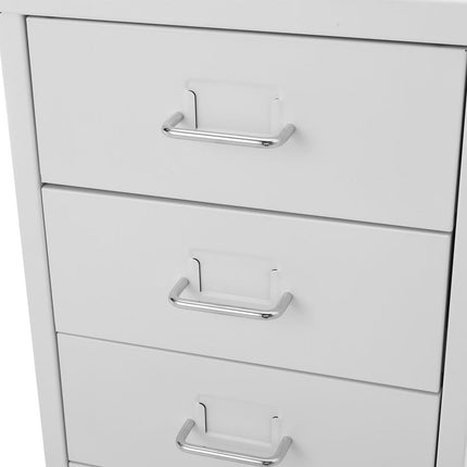 Office Rolling File Cabinet with 8 Drawers Shelf and Wheels, White