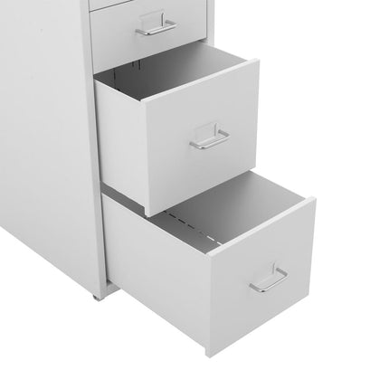 Office Rolling File Cabinet with 8 Drawers Shelf and Wheels, White