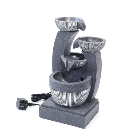 47cm H Outdoor Electric Garden Fountain Water Feature with LED Lights