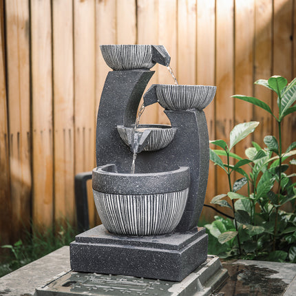 47 cm H Outdoor LED Lights Electric Powered Garden Statues Decor Fountain