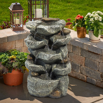 Natural Slate LED Electric Powered Fountain Waterfall 49cm