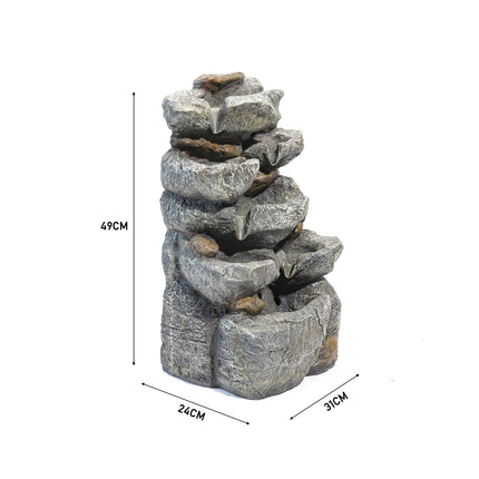 Natural Slate LED Electric Powered Fountain Waterfall 49cm