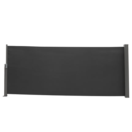300x100CM Retractable Side Awning Garden Privacy Screen Windbreak Sunshade Black