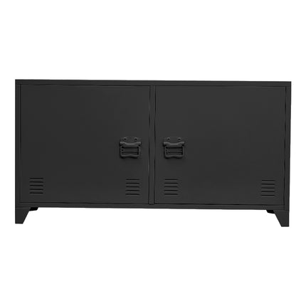Metal Storage Sideboard Cabinet TV Stand with 2 Doors Buffet Black