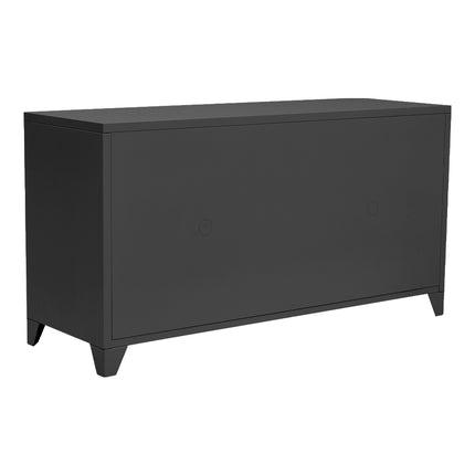 Metal Storage Sideboard Cabinet TV Stand with 2 Doors Buffet Black
