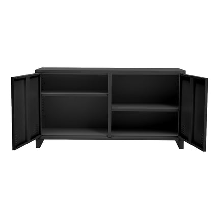 Metal Storage Sideboard Cabinet TV Stand with 2 Doors Buffet Black