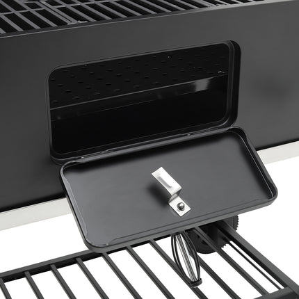 Charcoal Grill with Side Table BBQ Patio