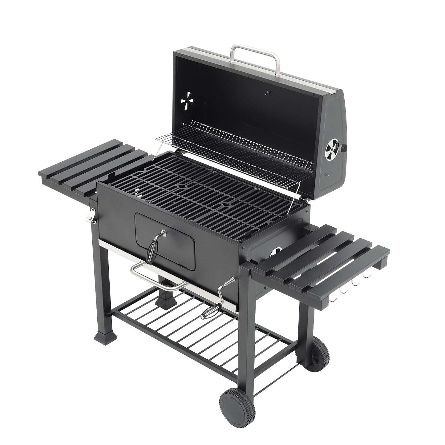 Charcoal Grill with Side Table BBQ Patio