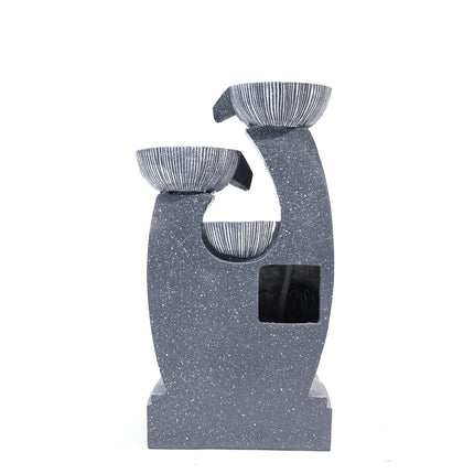 Solar Powered Water Fountain Rockery Decoration 47cm H