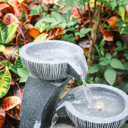 Solar Powered Water Fountain Rockery Decoration 47cm H