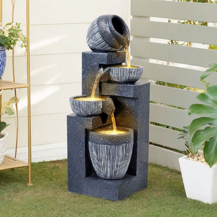 Outdoor Solar Power LED Water Fountain with Pump 51 cm H