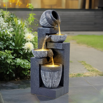Outdoor Solar Power LED Water Fountain with Pump 51 cm H