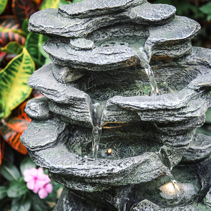 46cm H Garden Waterfall Fountain with Rockery Decor