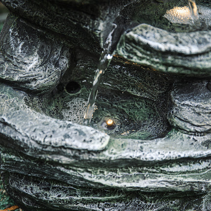 46cm H Garden Waterfall Fountain with Rockery Decor