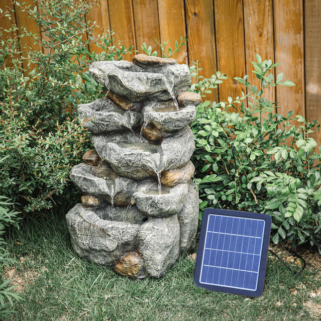 Solar Powered Outdoor Water Feature Waterfall 49cm H