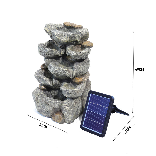 Solar Powered Outdoor Water Feature Waterfall 49cm H