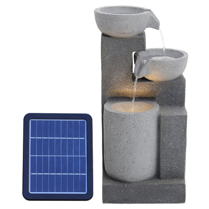Water Fountain Rockery Decor Solar Powered 72cm H