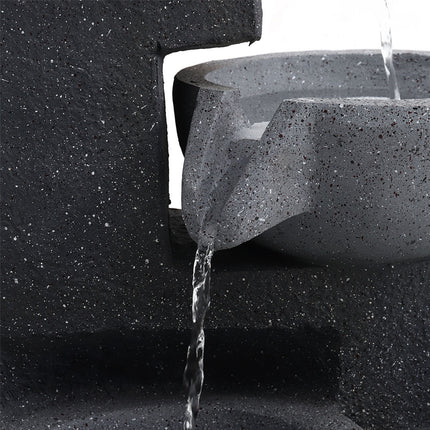 Water Fountain Rockery Decor Solar Powered 72cm H