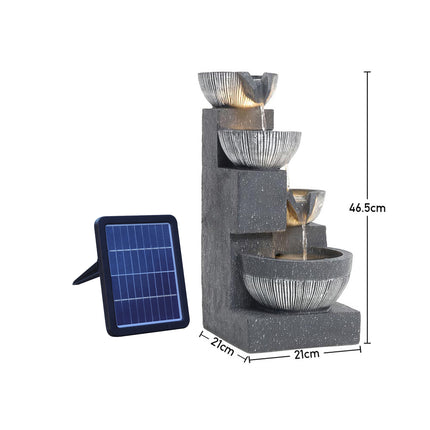 Outdoor Solar Powered Garden Water Feature Fountain