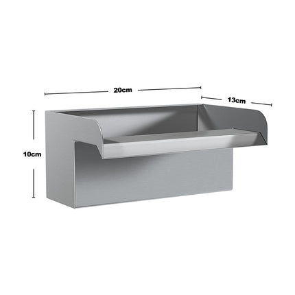 Silver 20cm Garden Pool Stainless Steel Waterfall