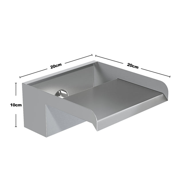 Silver 20cm Stainless Steel Waterfall Pool Fountain
