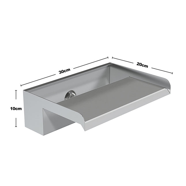 Silver 30cm Stainless Steel Waterfall Pool Fountain