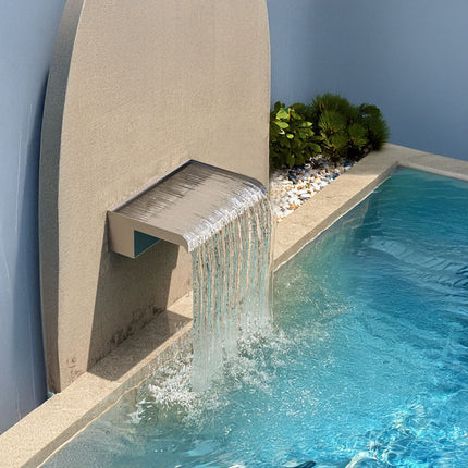 Silver 30cm Stainless Steel Waterfall Pool Fountain
