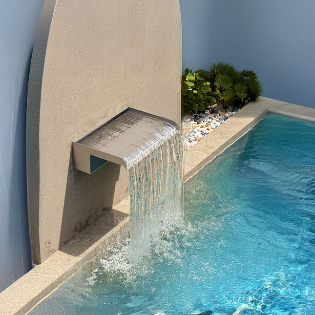 Silver 30cm Stainless Steel Waterfall Pool Fountain