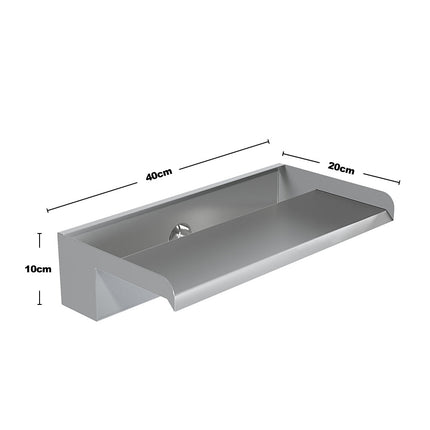 Silver 40cm Stainless Steel Waterfall Pool Fountain