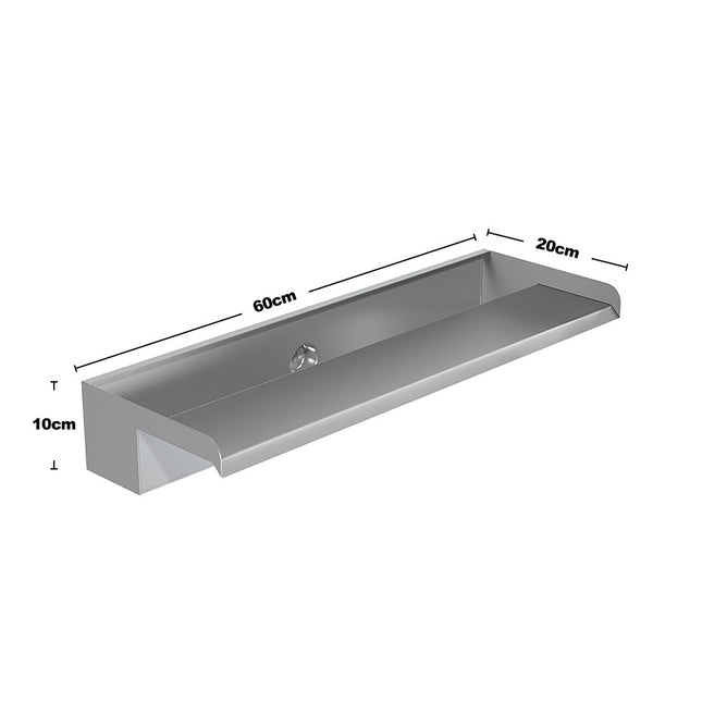 Silver 60cm Stainless Steel Waterfall Pool Fountain