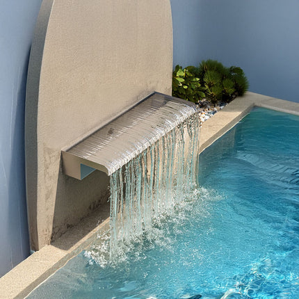Silver 60cm Stainless Steel Waterfall Pool Fountain