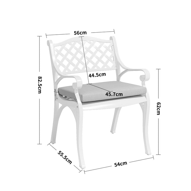 Retro Set of 2 Cast Aluminum Garden Chairs 82cm H