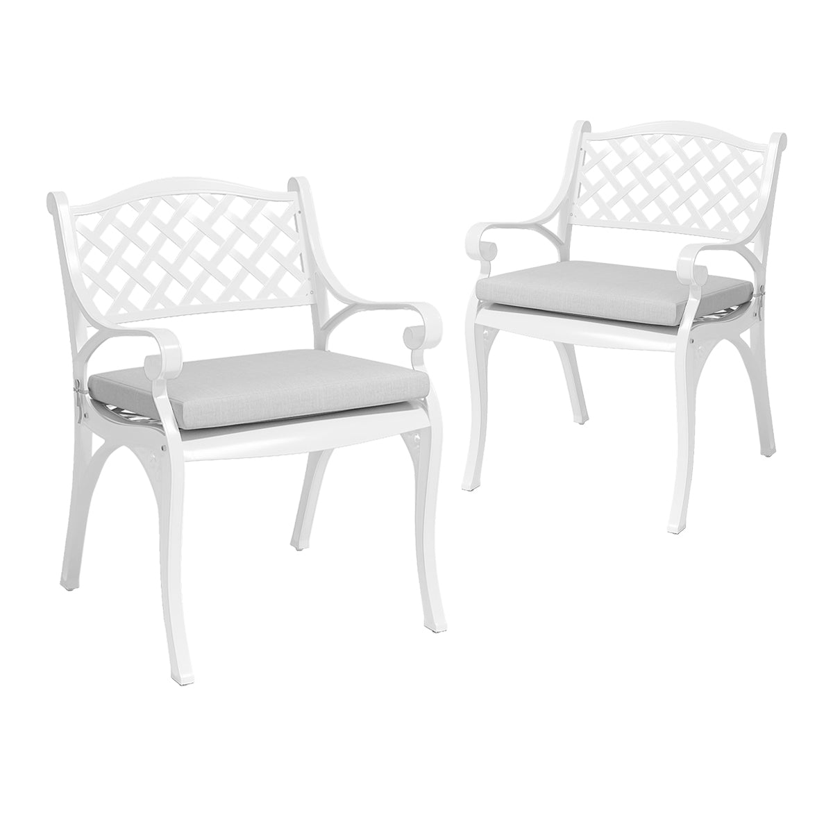 Retro Set of 2 Cast Aluminum Garden Chairs