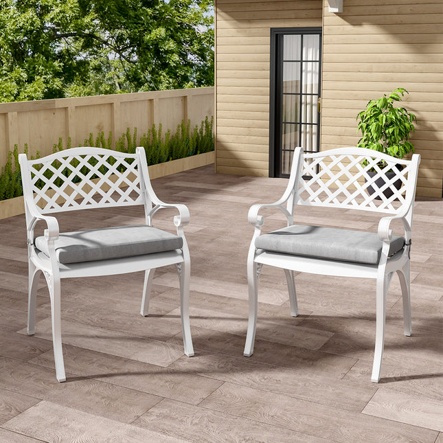 Retro Set of 2 Cast Aluminum Garden Chairs