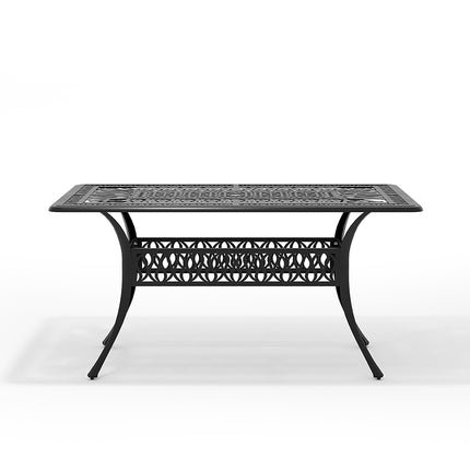 150cm Outdoor Rectangular Black Cast Aluminum Garden Bistro Table