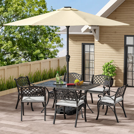 150cm Outdoor Rectangular Black Cast Aluminum Garden Bistro Table
