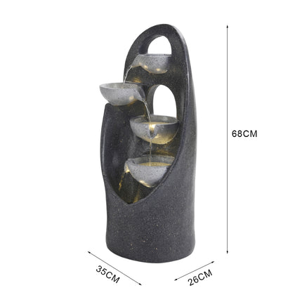 4-Tier Cascading Garden Water Feature 68cm H