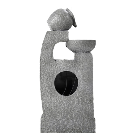 Grey Outdoor Garden Solar powered Water Fountain 64cm
