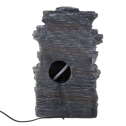 45cm H Solar Energy Rock Garden Resin Fountain Waterfall  with Lights