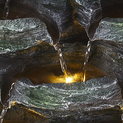 45cm H Solar Energy Rock Garden Resin Fountain Waterfall  with Lights