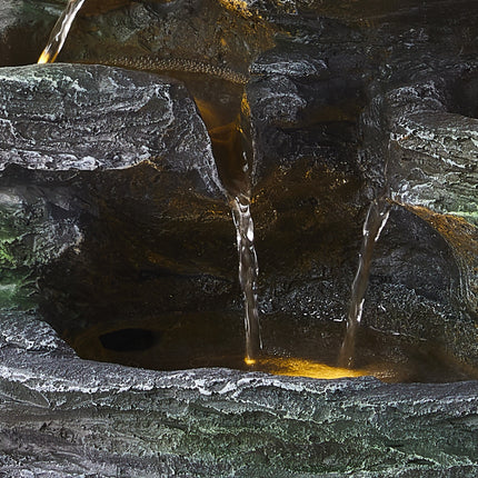 45cm H Solar Energy Rock Garden Resin Fountain Waterfall  with Lights