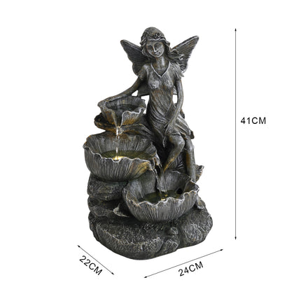 Solar Resin Garden Water Fountain Waterfall 50cm