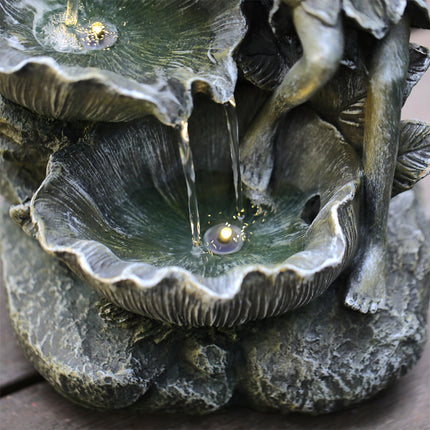 Solar Resin Garden Water Fountain Waterfall 50cm