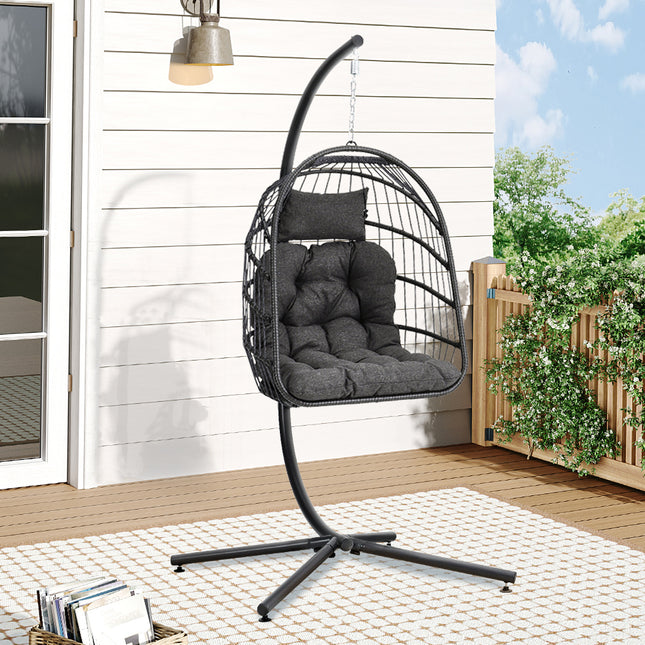 Garden Hanging Chair with Stand and Cushion