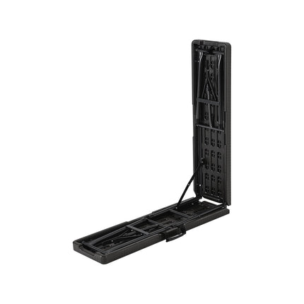 Black Set of 3 Plastic Outdoor Folding Table Bench Set