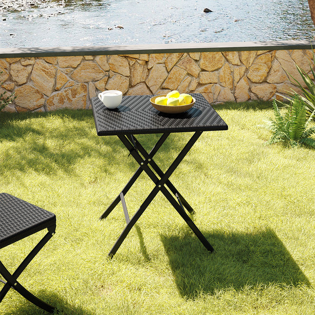 Black Square Folding Outdoor Bistro Table 61x61cm
