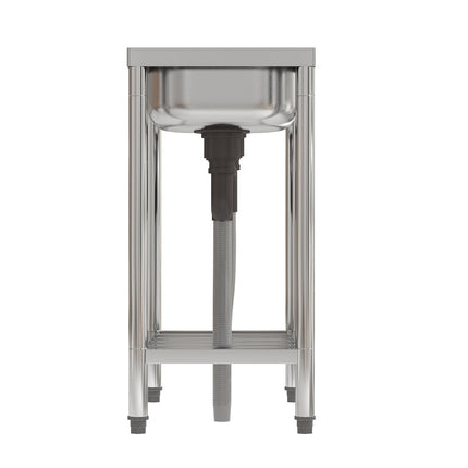 80cmH  Freestanding Two Compartment Kitchen Stainless Steel Sink with Shelf